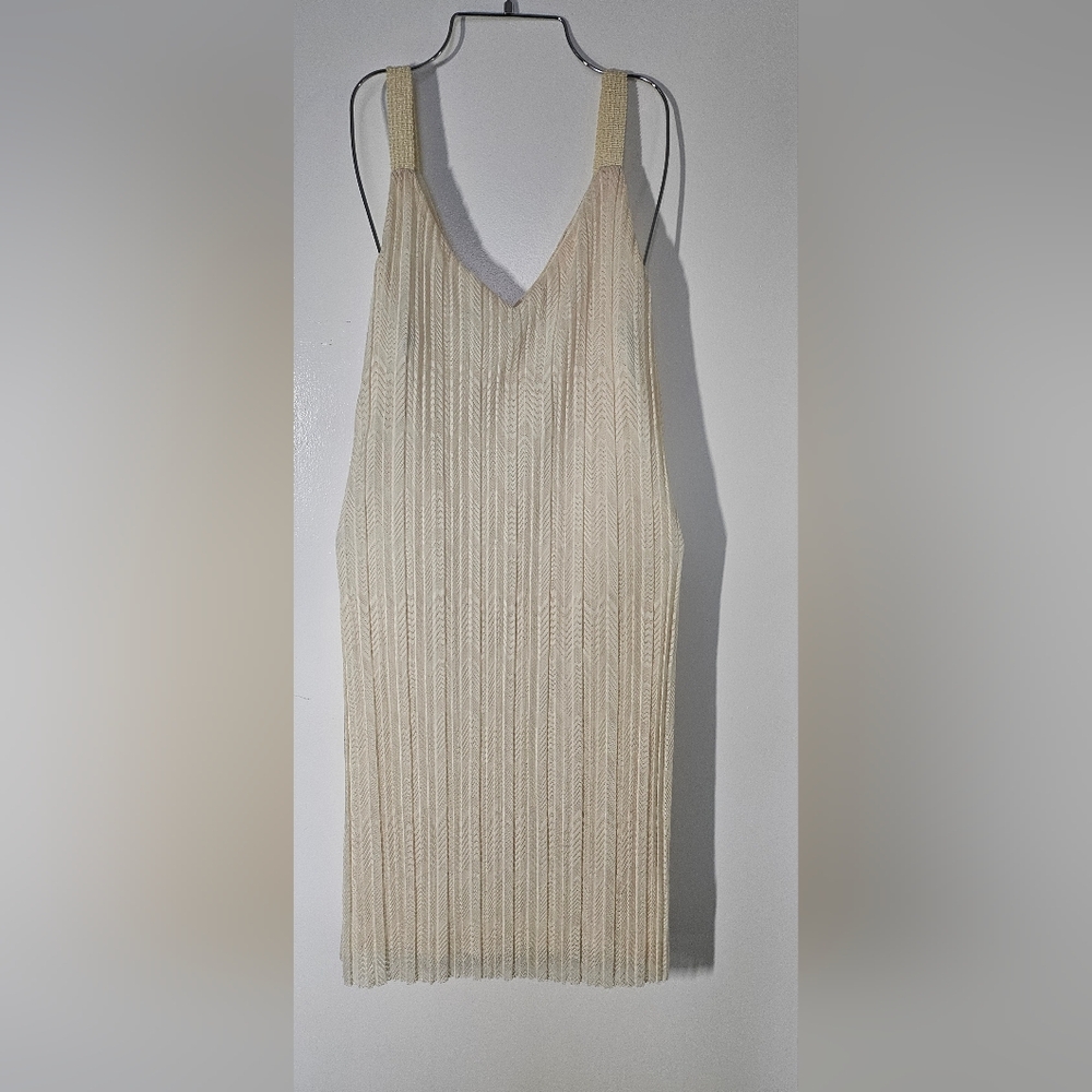 Beautiful and Unique Meadow Rue by Anthropologie Off White slip on dress sz 6